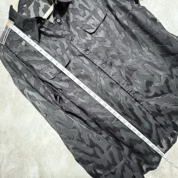 Vtg TanJay Fairy Grunge Witchy Womens Shirt Sheer Button up Pockets Black Sz 1X - Picture 10 of 12